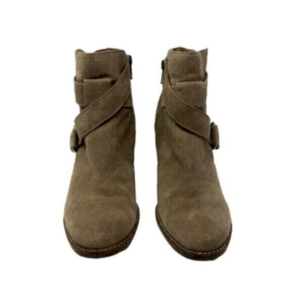 Dolce Vita | Women's Taupe Brown Suede Side Zip Heeled Ankle Bootie Size 8 - Picture 3 of 14